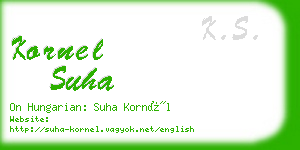 kornel suha business card